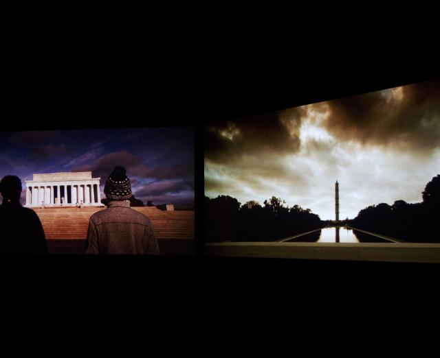 A still image of a video showing scenes of Washington, DC