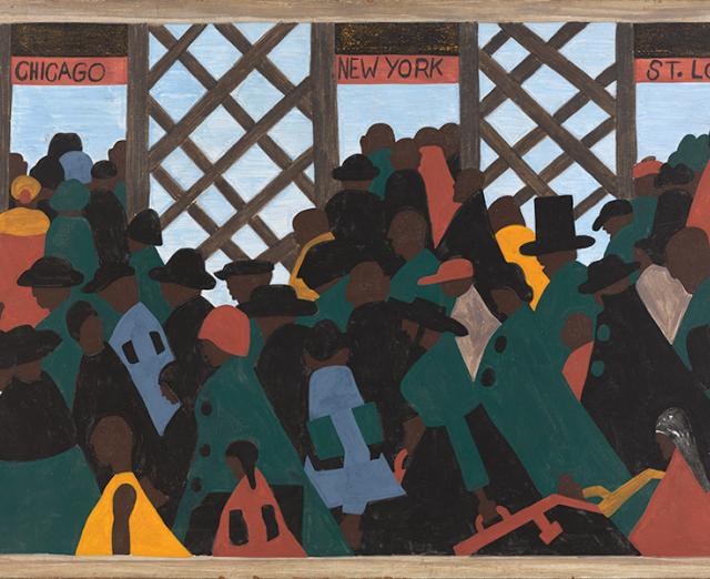 Panel 1 from Jacob Lawrence's Migration Series