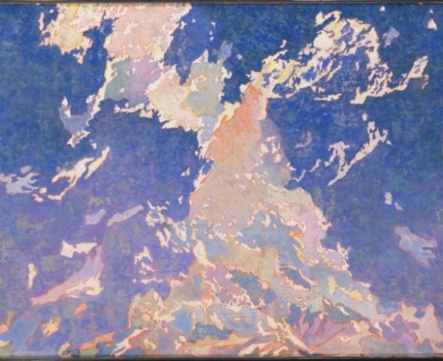 A painting of a cloudy sky, perhaps at sunrise or sunset