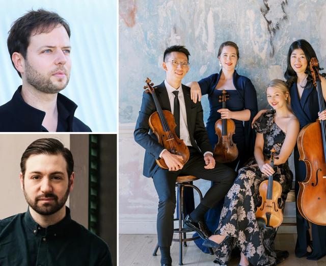 Francisco Coll, Jacob Kellerman, Terra String Quartet photo collage