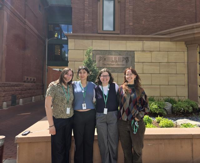 Spring 2026 interns standing outside the museum