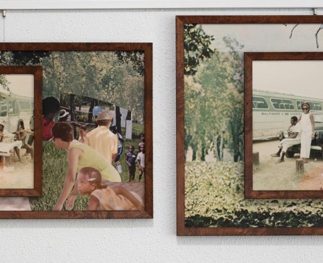 Collage of found imagery and family photographs on paper 
