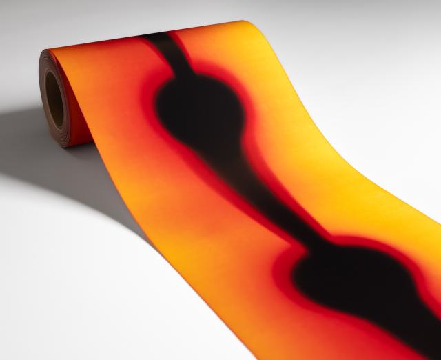 Kei Ito (Baltimore, MD) Sungazing Scroll 2024 Chromogenic photogram, sunlight, and artist’s breath 60 x 12 x 6 in.
