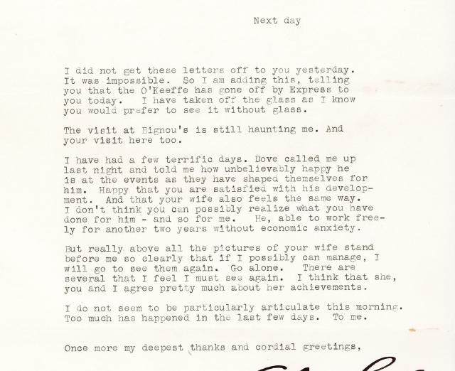 Alfred Stieglitz to Duncan Phillips, April 3, 1941