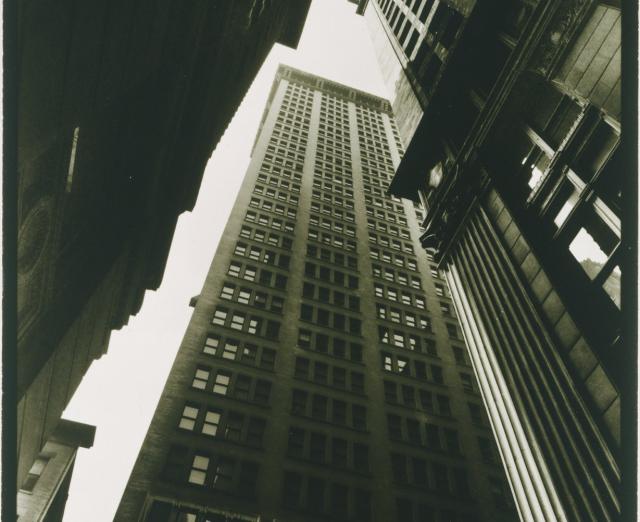 Berenice Abbott, Canyon: Broadway and Exchange Place, 1936. Gelatin silver print, 9 3/8 x 7 1/2 in. Gift of the Phillips Contemporaries, 2001. The Phillips Collection, Washington, DC.