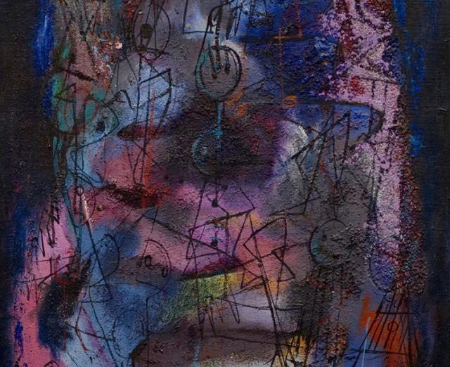 Norman Lewis, Untitled, 1947, Oil and sand on canvas, 33 7/8 × 20 in
