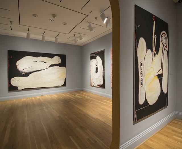 Installation view of works by Carlene West in Marking the Infinite.