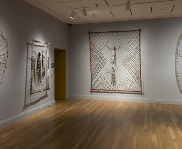 Installation view of works by Lena Yarinkura in Marking the Infinite.