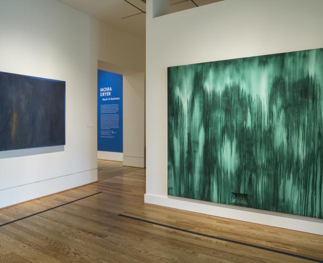 Installation view of Moira Dryer: Back in Business