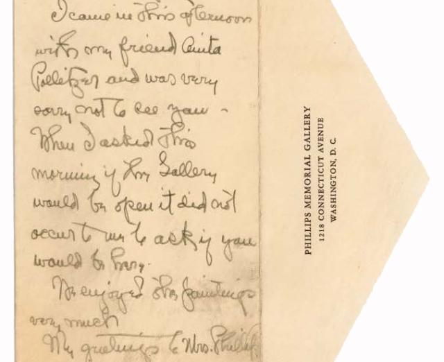 A note from Georgia O'Keeffe 