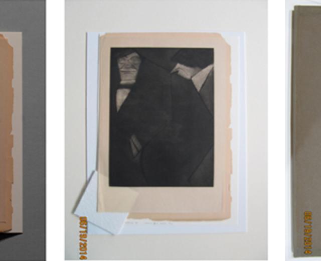 (left and middle) Marius de Zayas, Alfred Stieglitz and John Marin, 1914. Photogravure, 22.1 x 16.5 cm. Gift of Fern M. Schad, 2004 (right) Camera Work, the source of the piece