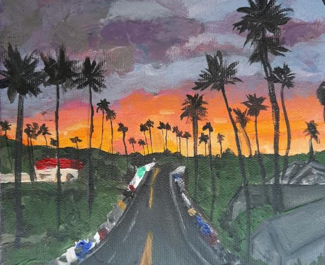 Jovana Knezevic Brankovic, Sunset Boulevard 2018 Acrlylic on canvas