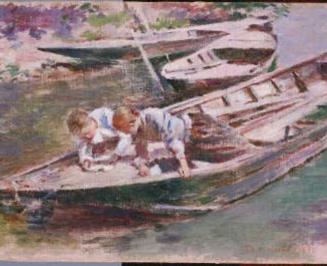"Two in a Boat" by Theodore Robinson 