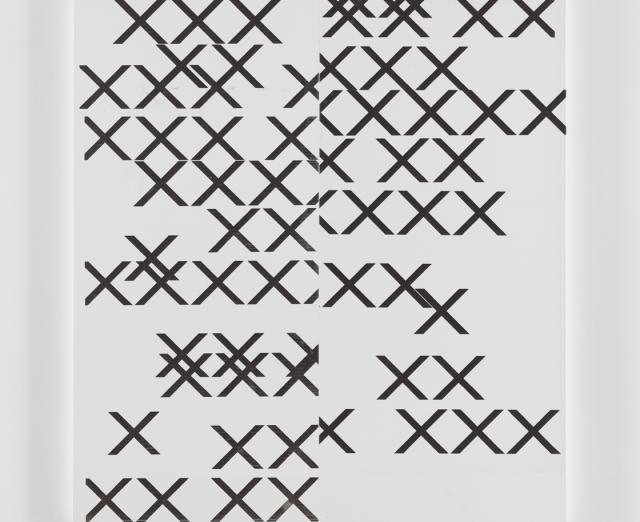 Painting with a series of x's by Wade Guyton