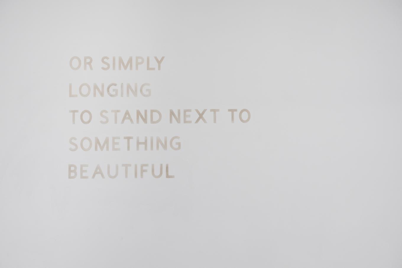 Dust on wall, "or simply longing to stand next to something beautiful"