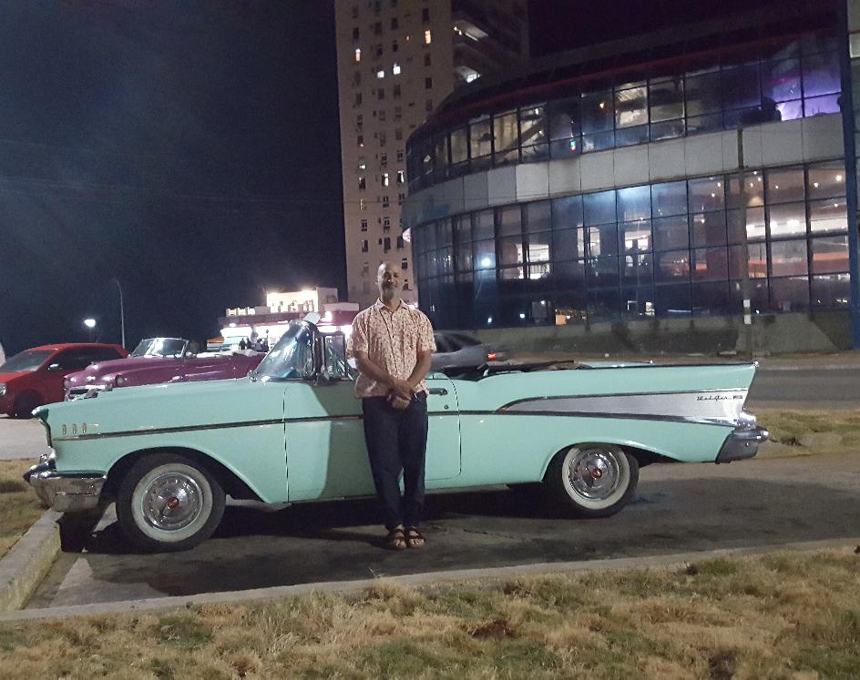 Senior Curator of Modern and Contemporary Art Vesela Sretenović visits Marco Castillo of Los Carpinteros in Havana, February 2018