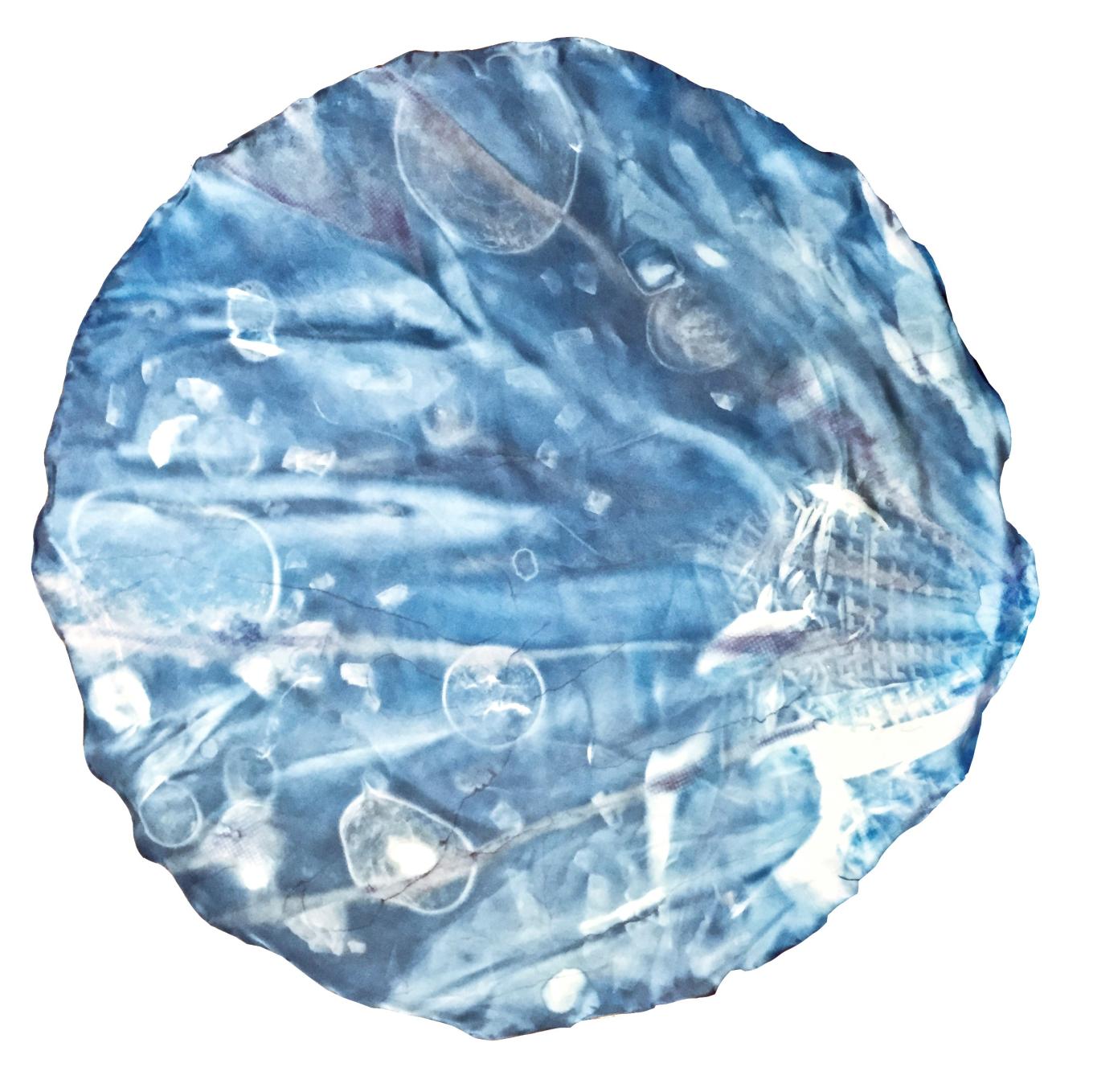Gloria Duan, ~, Cyanotype on silk habotai with handrolled edges