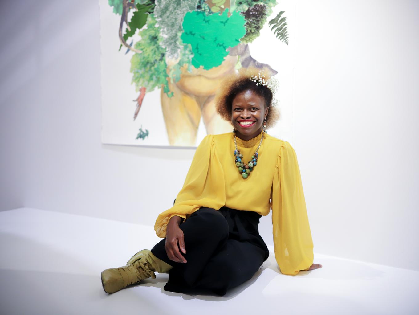 Zoë Charlton with her work The Country A Wilderness Unsubdued