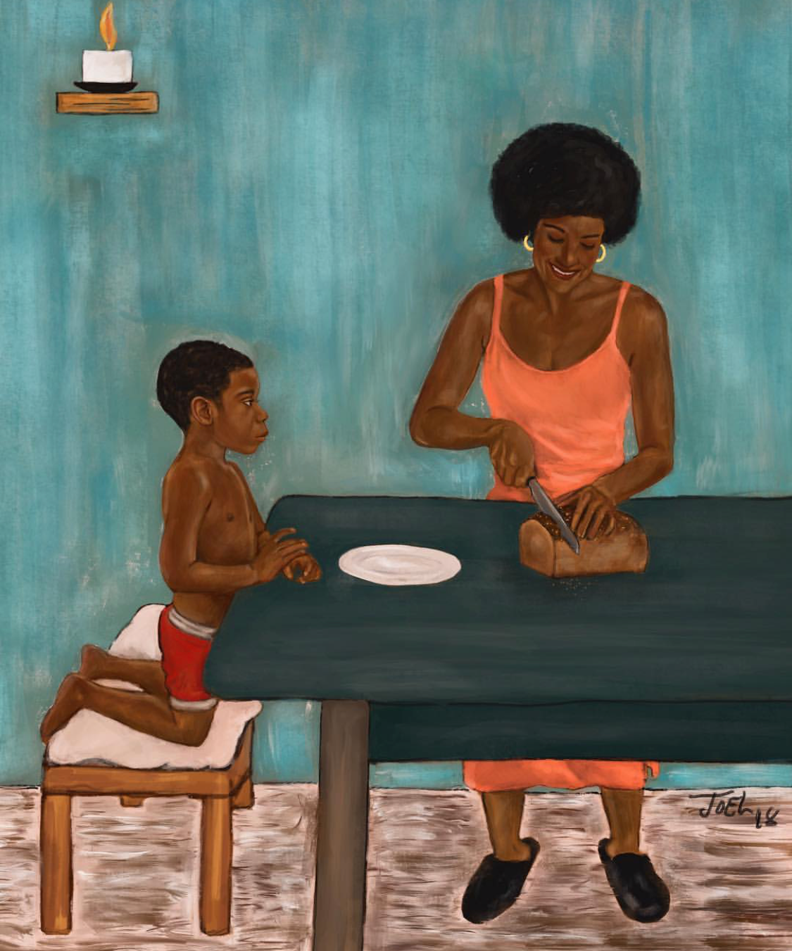 Lawrence's Migration Series inspired painting by Joel Ulmer