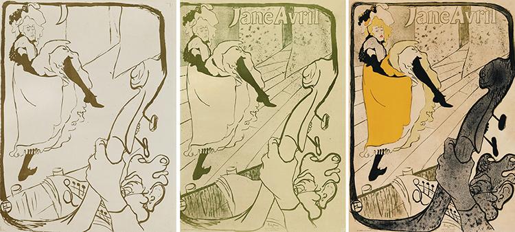 Jane Avril 1893_three versions_Toulouse-Lautrec