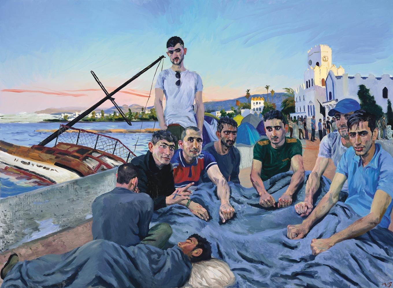 LIU XIAODONG b. 1963, Liaoning Province, China; lives in Beijing, China Refugees 4, 2015 Oil on canvas Courtesy of the artist and Massimo De Carlo, Milan, London, Hong Kong