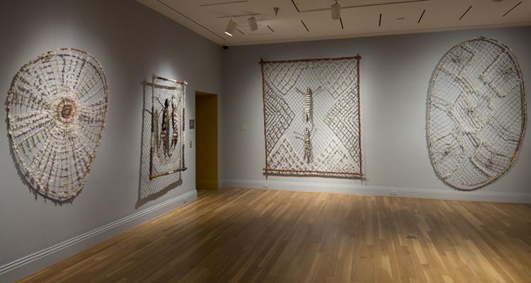 Installation view of works by Lena Yarinkura in Marking the Infinite.