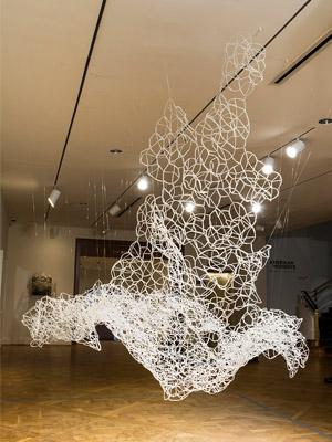 Installation shot of Alyson Shotz's Allusion of Gravity