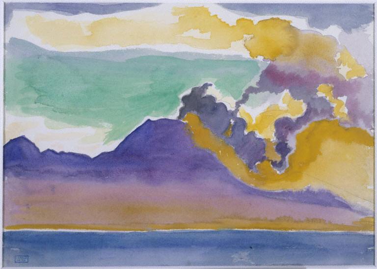 Joseph Stella, Vesuvius, c. 1915-20. Watercolor and pencil on paper, 9 1/2 x 13 1/4 in. (24.1 x 33.7 cm). The Phillips Collection, Washington, D.C., Gift of Jennifer and Alan Pensler in memory of Leslie Pensler, 1997.