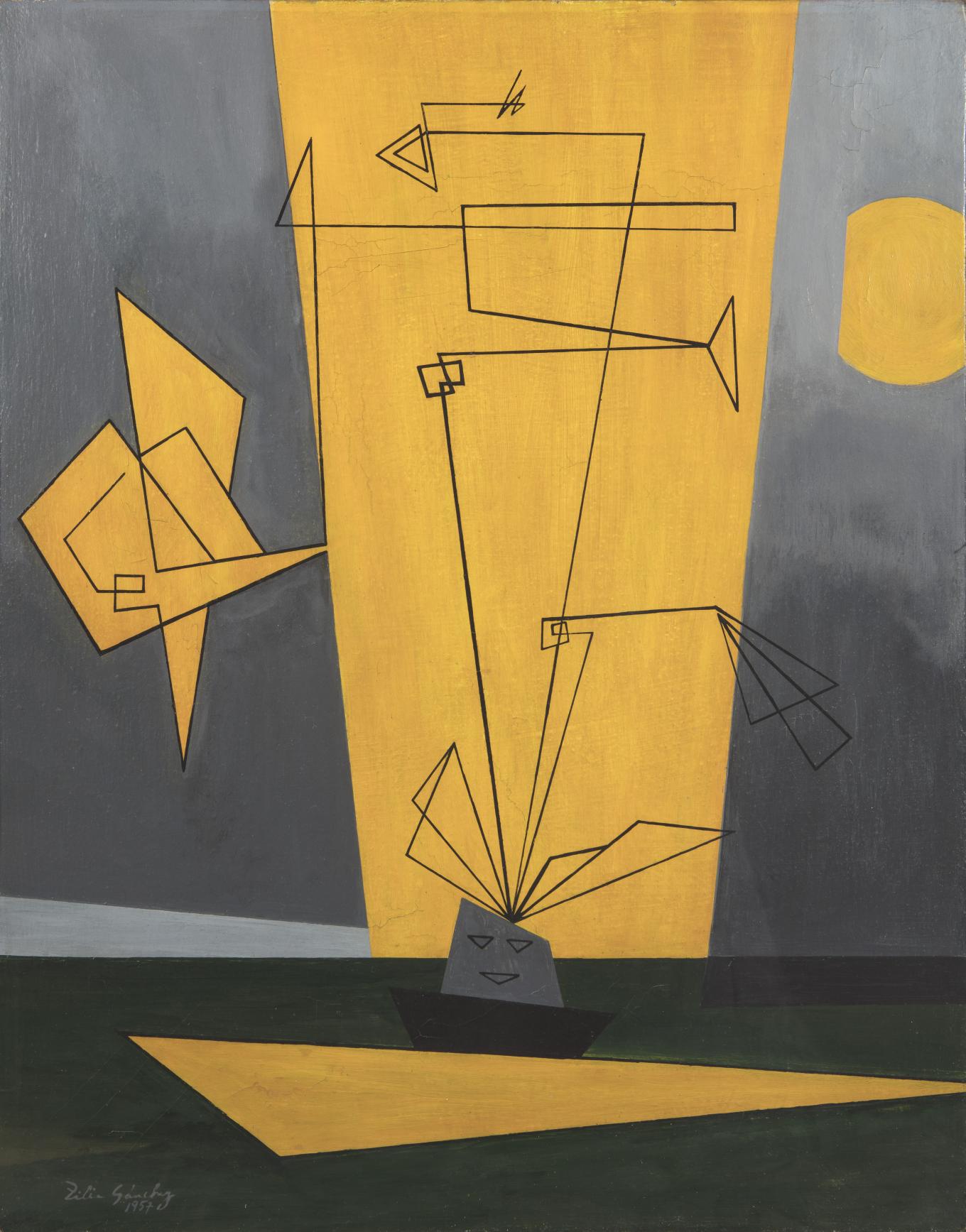 Zilia Sánchez, Afrocubano, 1957. Oil on canvas, 27 ½ à 21 ½ in., Private collection, Madrid