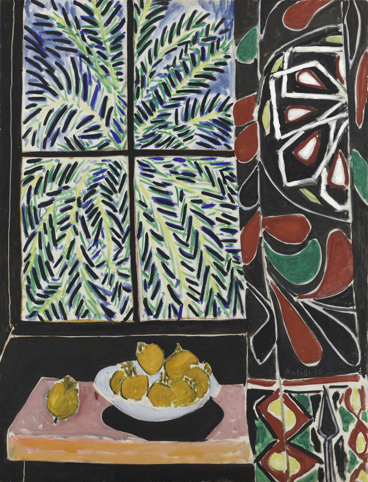 Interior With Egyptian Curtain, Henri Matisse, 1948, Oil on canvas, 45 3/4 x 35 1/8 in.
