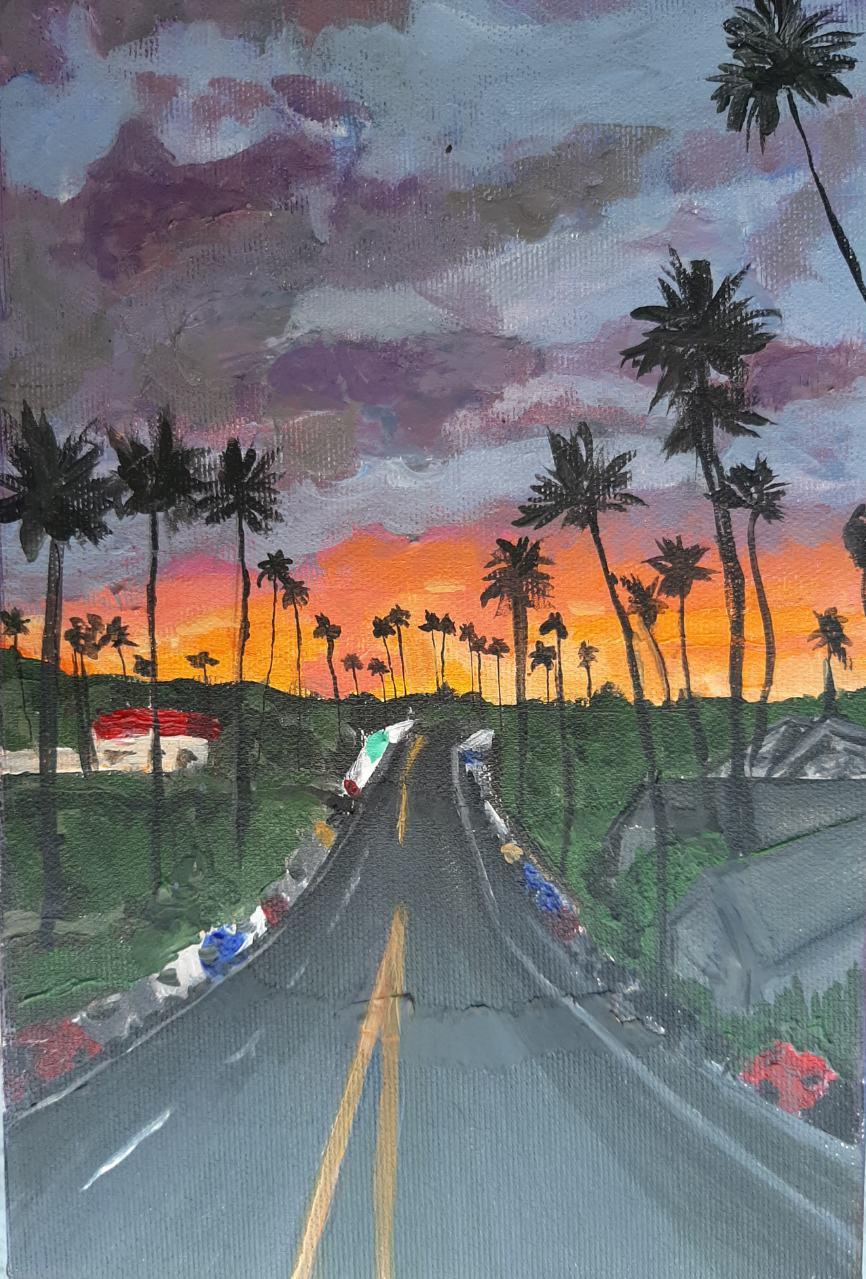 Jovana Knezevic Brankovic, Sunset Boulevard 2018 Acrlylic on canvas