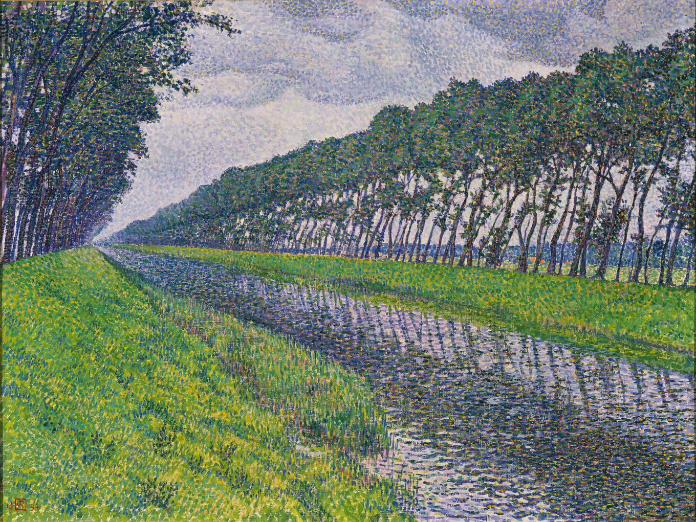 van Rysselberghe--Le canal en flandre par temps triste
