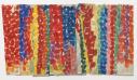 Colorful stripes of broken brushstrokes by Alma Thomas