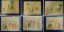 Photograph of several drawings made of cut out figures