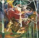 Franz Marc, Deer in Forest 1, 1913, Oil on canvas, Framed: 43 in x 44 1/2 in x 2 3/4 in, Gift from the estate of Katherine S. Dreier 1953, The Phillips Collection, Washington, D.C.