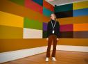 Sierra Humes, photographed by Kabrea Hayman in front of Poul Gernes "Untitled"