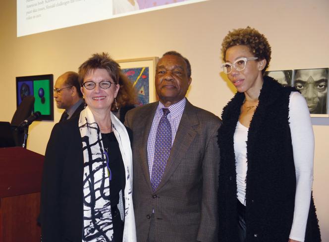 Photograph of Dorothy Kosinski, David Driskell, and Amy Sherald