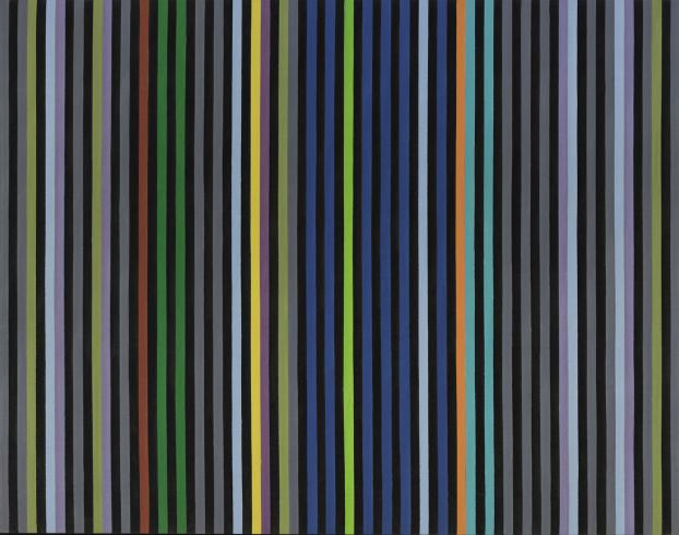 Painting with a lot of colorful stripes