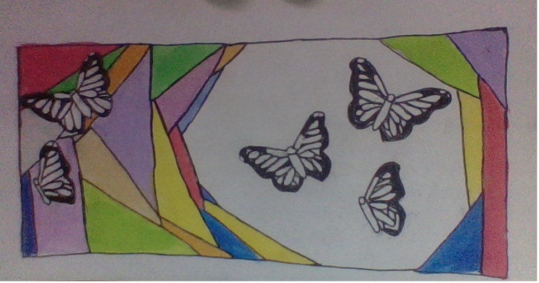 watercolor image with butterflies