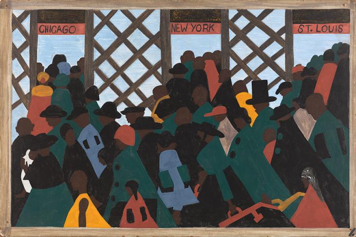 Panel 1 from Jacob Lawrence's Migration Series