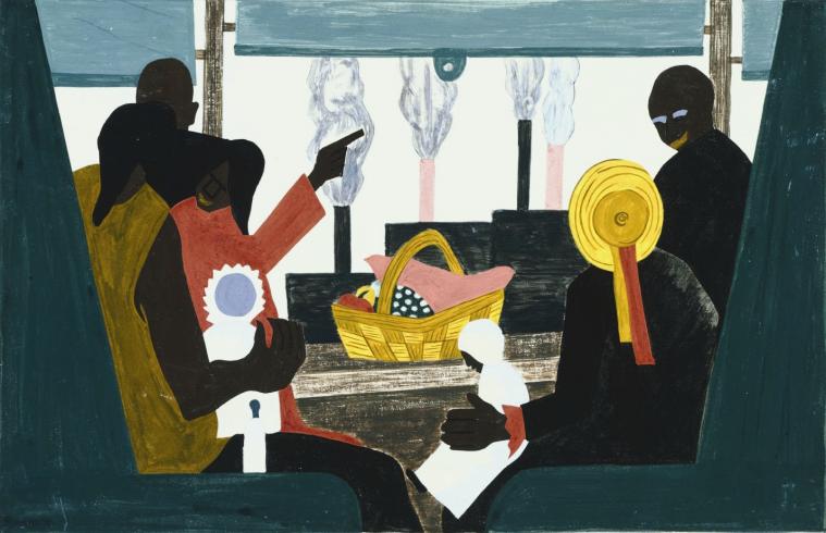 image of people sitting on a train