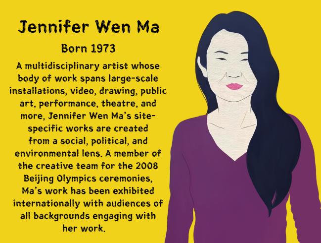 Illustration of Jennifer Wen Ma with short bio