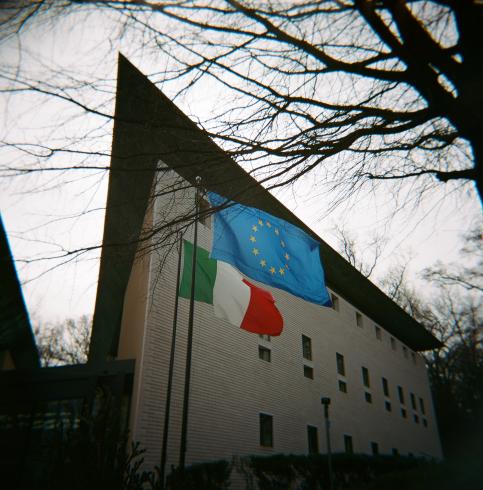 Image of Italian flag and ..... blowing in the wind 