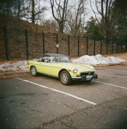 Image of a vintage yellow car