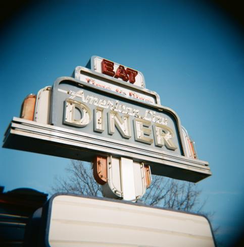 Image of a vintage American diner sign 