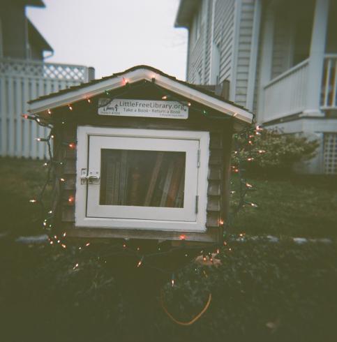 Image of a Little free Library book exchange 