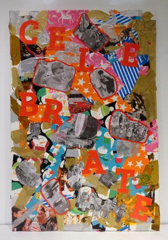 Paper Collages on Canvas 