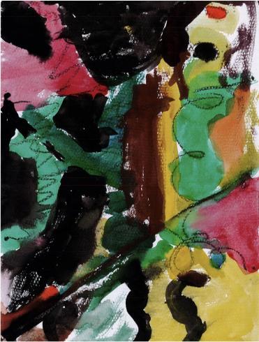 Abstract painting by kindergarten student