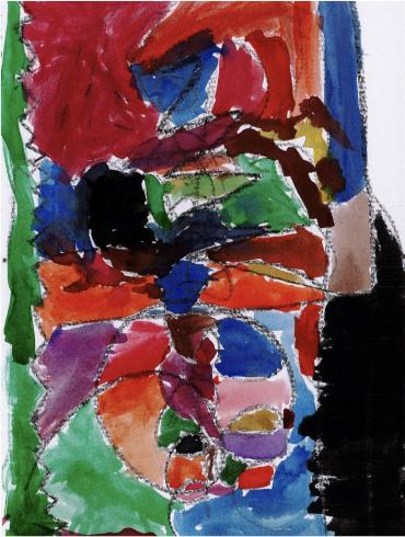 Abstract painting by kindergarten student