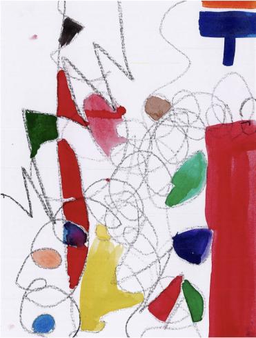 Abstract painting by kindergarten student